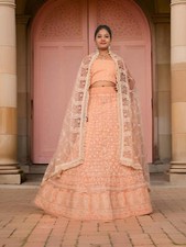 Semi-Stitched Lehenga with Embroidery  Golden Sequin work by Shreekama