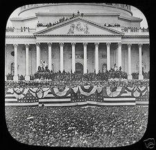 Glass Magic Lantern Slide PRESIDENT GROVER CLEVELAND TAKING OATH OF OFFICE 1885