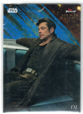 STAR WARS 2018 FINEST BLUE REFRACTOR PARALLEL 31 BENICIO DEL TORO DJ #D 022/150