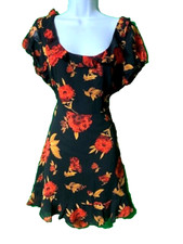 Lulus fit & flare dress XL - lined - ruffles - short sleeves - NST