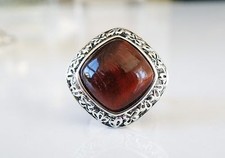 Chunky Sterling Silver 925 Natural Quartzite Vintage Style Ring Size 6
