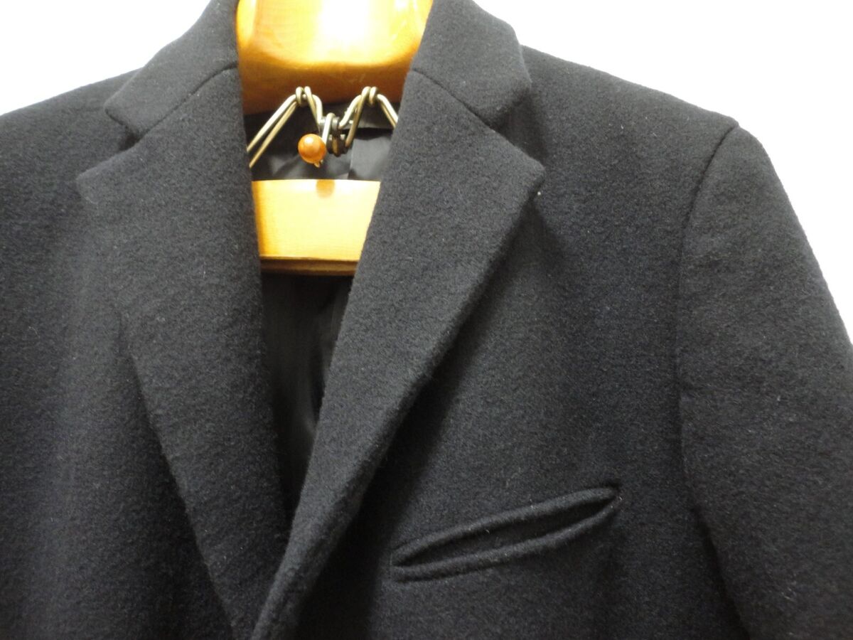 UNIQLO +J JIL SANDER Navy Blue Wool Blend Chesterfield Coat UNIQLO +J JIL SANDER Navy Blue Wool Blend Chesterfield Coat