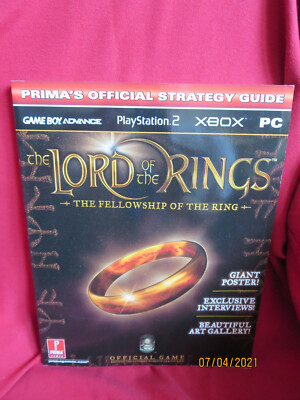 Prima's Official Strategy Guide LOTR The Fellowship of the Ring GBA PS2 XBOX PC