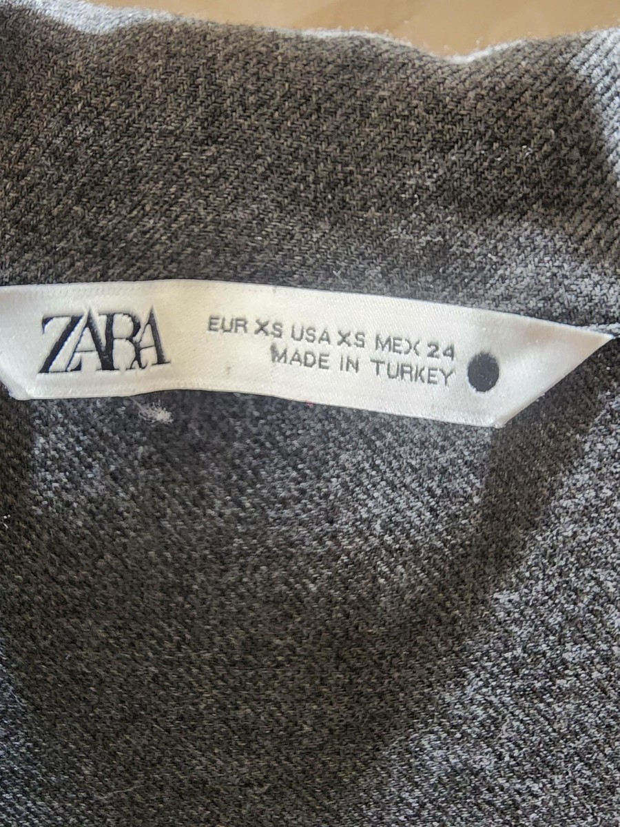 slim fit dress slacks Zara Woman Gray V-Neck Pleated Midi Dress main image 1