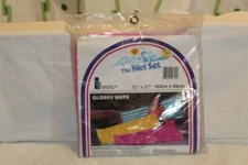 Vintage NEW 1990 The Wet Set Glossy Pink Pool Raft Inflatable Air Mat Vinyl 72"