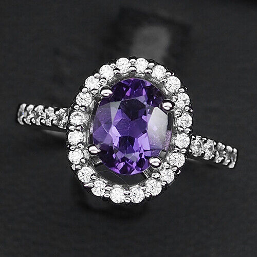 Entrancing Purple lavender Sapphire 1.30Ct 925 Sterling Silver Handmade Rings - Foto 1 di 7