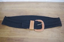 Vintage Christian Dior Wide Black Woven Ladies' Belt