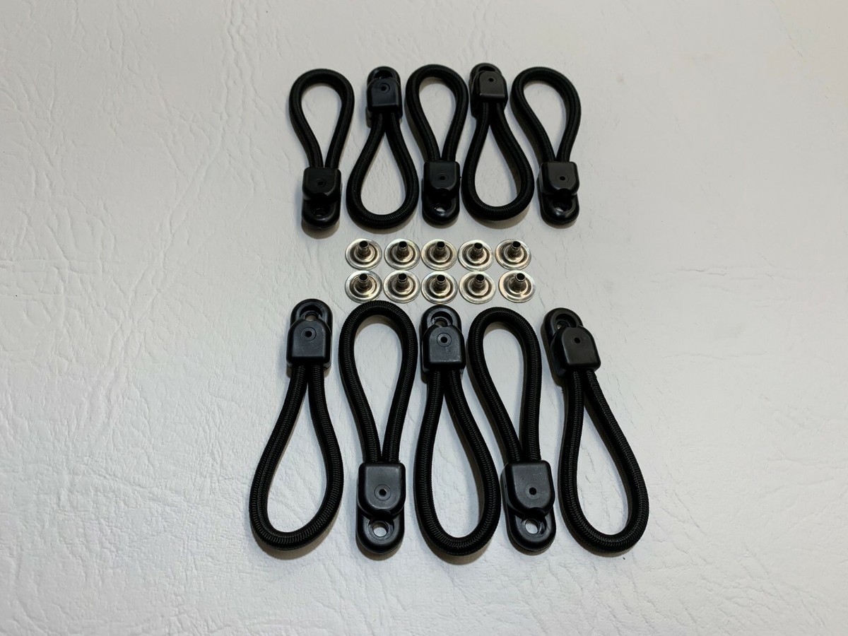 Trade Quality Bungee Loops For Camper Trailer Or Ute Tonneau - 5 Or 10 Pack - Black