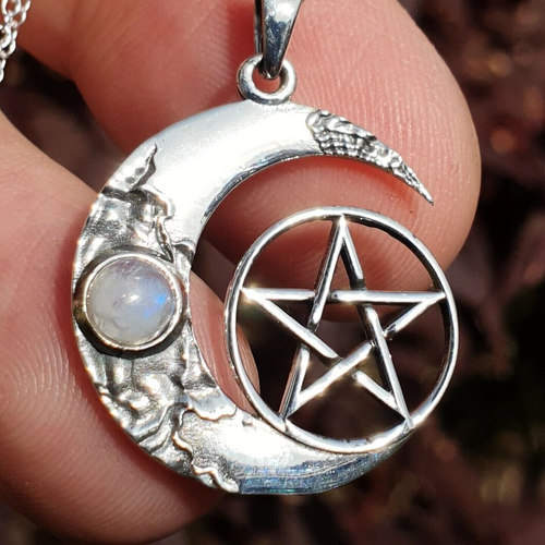 Moonstone Pentagram Crescent Moon 
