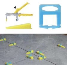 600 Premium Blue Tile Spacers, 200 Reusable Wedges, Tile Pliers, (1/8")