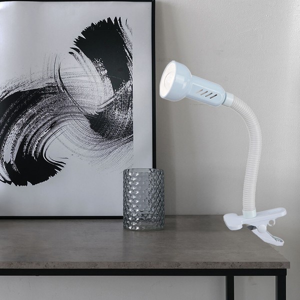 Klemmleuchte Leseleuchte Schreibtischlampe Led Weiß Flexo-Arm Beweglich Metall-image