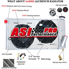 3Row Aluminum Radiator&Shroud Fan for 71~1977,73 Chevrolet Vega Pontiac Astre/L4