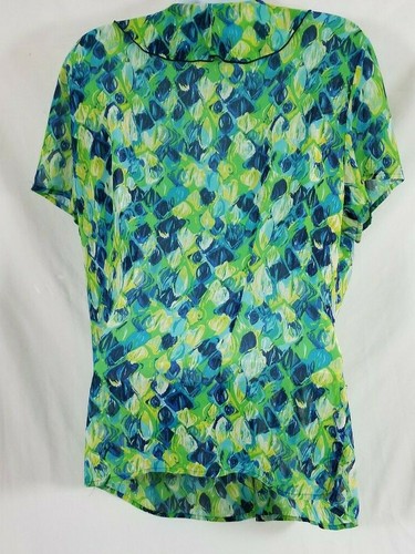 SAGHARBOR Women's Multi Color Sheer Polyester Blouse Size Large - Picture 4 of 6