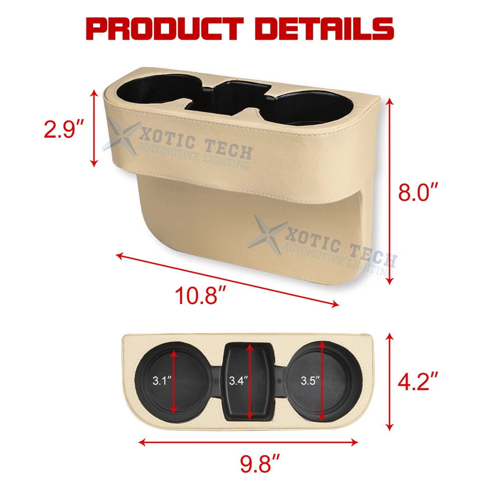 Side Insert Center Console Seat Gap Filler Storage Box for Bottle Phone Key Card - Image 4 of 4