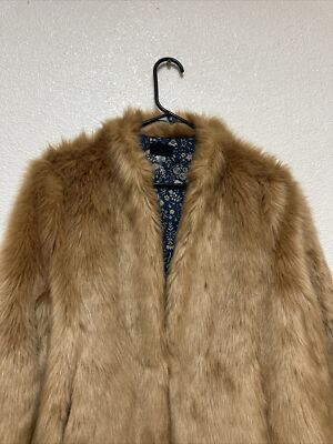 MOTHER The Swing Faux Fur Coat Brown Jacket Sz S Worn Once | eBay