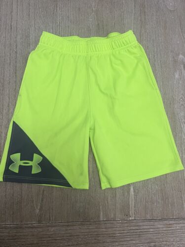 Kids Size 6 Under Armour Shorts Neon Yellow - Picture 1 of 4