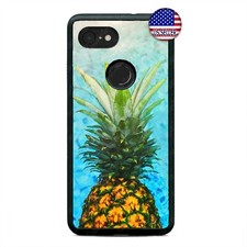 For Google Pixel 3 XL 2XL Pineapple Fruit Summer Ocean Hard Rubber Case Cover