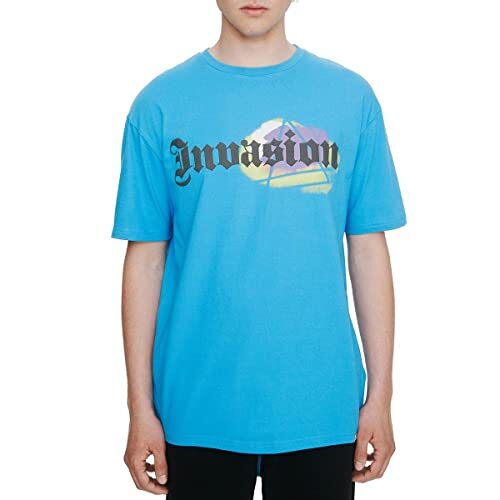 Eleven Paris Men's Blue Invasion Graphic Casual Tee