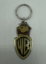 Vintage Keychain TAZ Warner Bros Tasmanian Devil Silver Tone WB 1993 Keyring