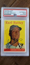 1958 TOPPS SIGNED CARD EARL BATTEY CHICAGO WHITE SOX SENATORS TWINS PSA DNA 364