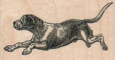 Dog Running Left 3 3/4 x 2" Rubber Stamp, Dog Stamp, Dog Lover, Dogs