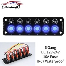 6 Gang Led Circuit Toggle Switch Panel Onoff Waterproof For Rv Car Marine Boat 6 Gang Led Circuit Toggle Switch Panel Onoff Waterproof For Rv Car Marine Boat