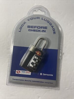 Samsonite ''Lock Your Luggage Before Check-In'' Lock..Travel Sentry Certified