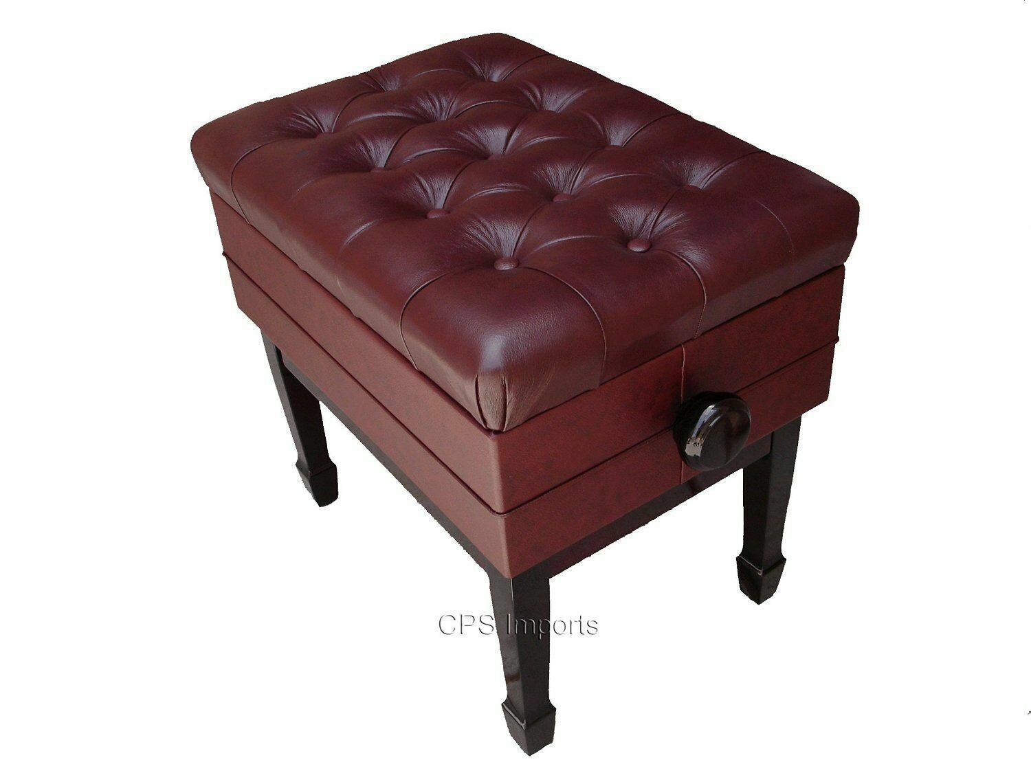 Los Angeles Mall GENUINE LEATHER Sales of SALE items from new works ADJUSTABLE ARTIST PIANO MAHOG CHAIR- STOOL BENCH