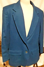 Pendleton 100 Wool Teal Blazer Women 12 Business Lux Lined Classy