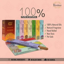 Incense Sticks Assorted Pack (180 Gm), 100% Pure Organic Natural Hand Rolled ...