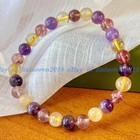Genuine 6mm Natural Citrine Amethyst Sstrawberry Quartz Round Beads Bracelet
