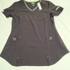 Scrubstar Women  s Active V-Neck 2 Pocket Stretch Medical Nurse Scrub Top XS Blk