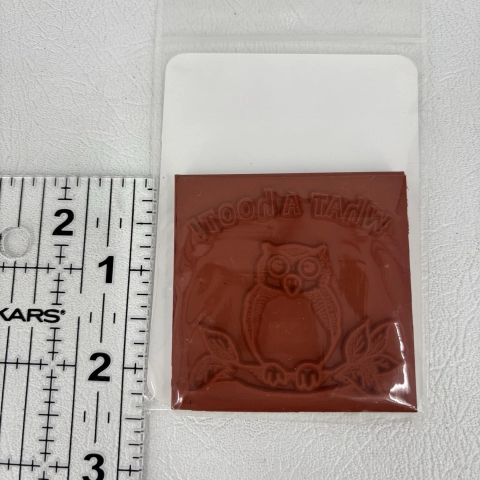 Deep Red Cling Stamp What A Hoot Owl on Branch USA Made JPS Digital - Image 3 of 3