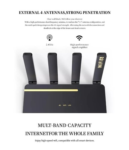 Modem Router 4G LTE Con Scheda SIM Wireless 300MBPS - Foto 7 di 11
