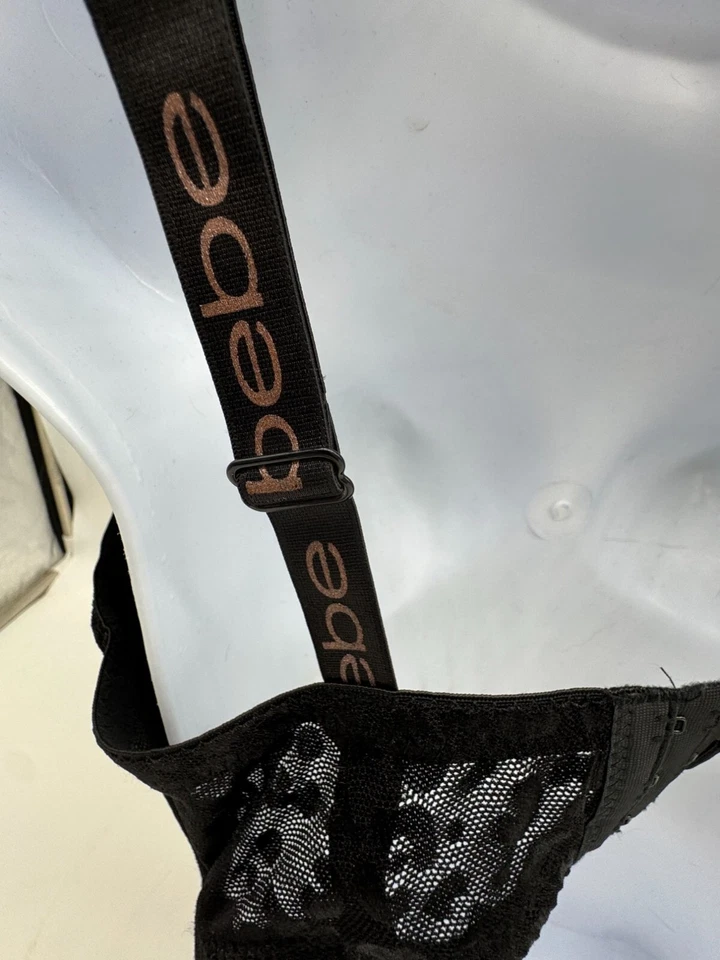 Sujetador push-up Bebe para mujer leopardo talla 38DD negro acolchado encaje informal Foto 2 de 4