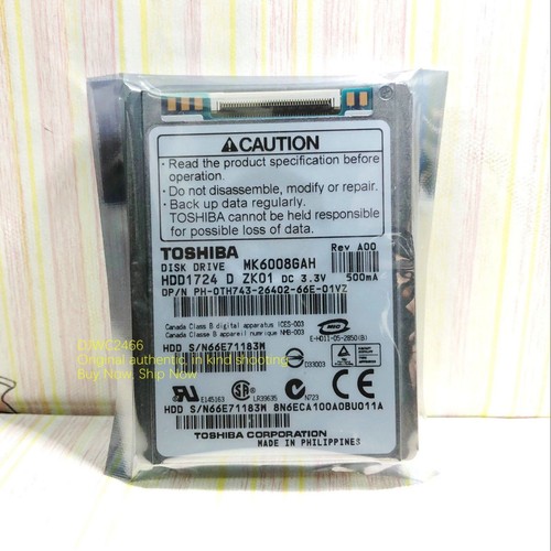 Toshiba 60GB,Internal,4.57 cm 1.8" MK6008GAH CE Notebook hard drive - 第 2/6 張圖片
