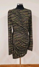 Pam & Gela Camo Kleid Gr. M 10-12 Twisted Zip Langarm Print Camouflage 