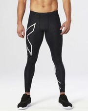 2XU Mens Hyoptik Compression Long Tights – (Black/SRF)