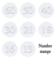 Milestone Number Cookie Stamp Embosser Range Fondant 60 50 40 30 21 18 16 13
