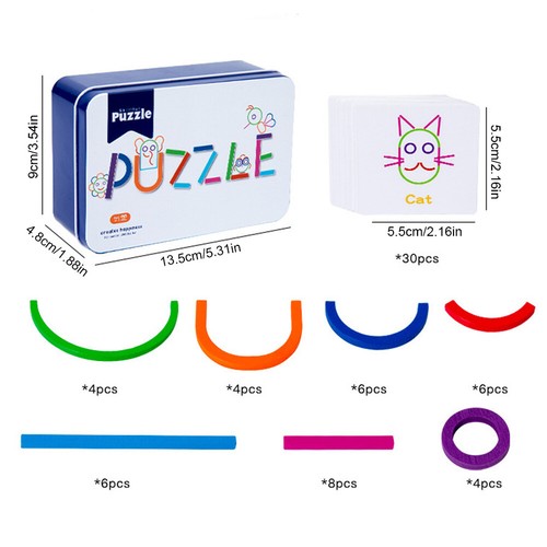Children Educational Puzzles Funny Educational Puzzle Toys Colorful Brain Train - Picture 2 of 12