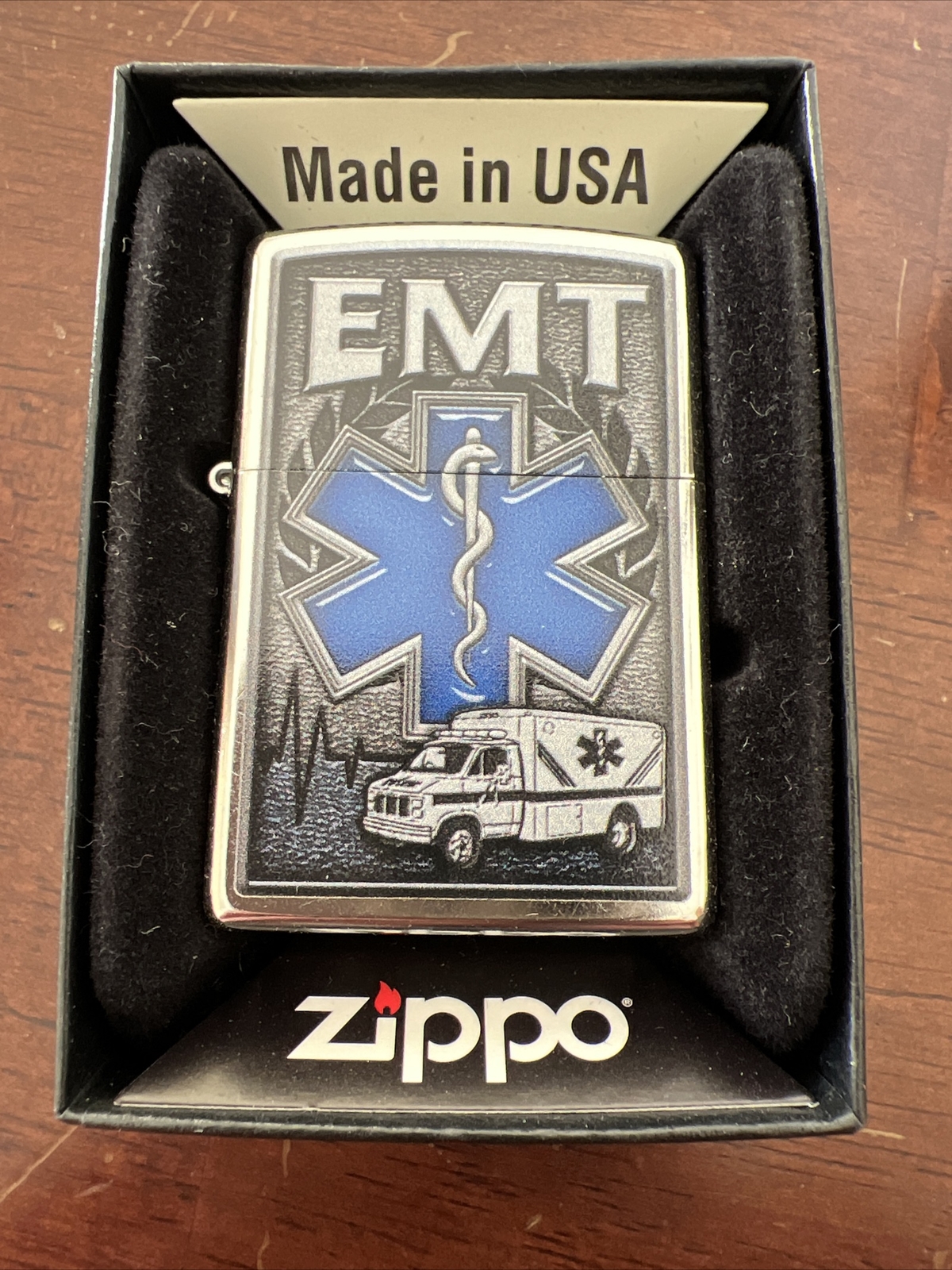 Zippo 80750 EMT Emblem Look Design. First Responders. New