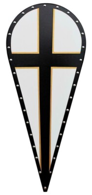 Ritter Teutonic Black Gold Cross Shield Sca Larp Kreuzzüge Wikinger Kite Schild