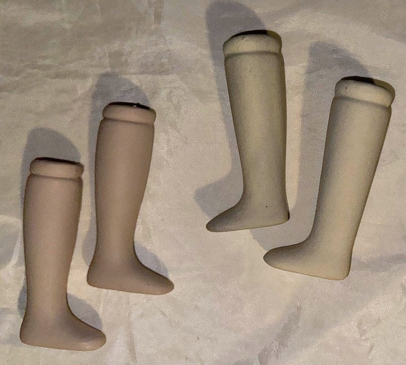 Bisque Porcelain Doll Legs Doll Making and Repairs 3.5" 2 SETS = 4 LEGS / FEET