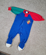 Vintage Winnie The Pooh Sleeper Footed Pajama Full Zip 18 Months Blue 90s Disney