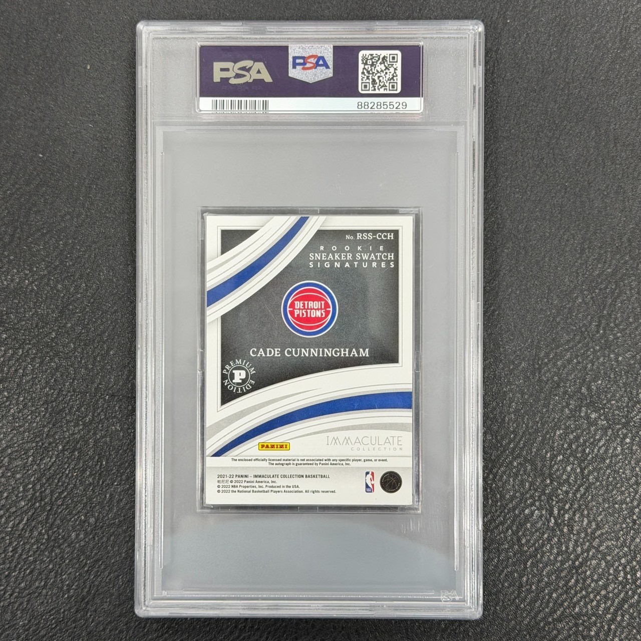 Cade Cunningham 2021-22 Panini Immaculate Sneaker Swatch RC Auto 13/25 PSA view 2