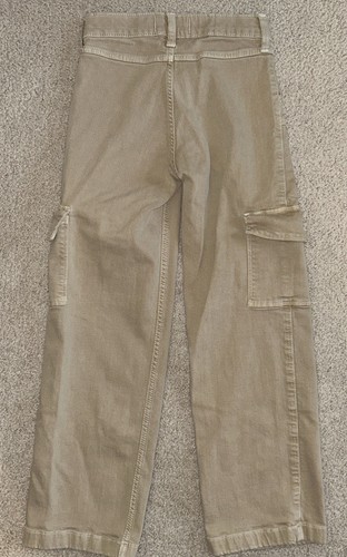 Girl Abercrombie Kids High Rise Wide Leg Cargo Pants Beige Tan-On Trend Sz 11/12 - Photo 11/15