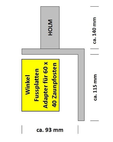Winkel Bodenplatte Fussplatte AufschraubhüLse 60X40 Zaunpfosten Feuerverzinkt-image
