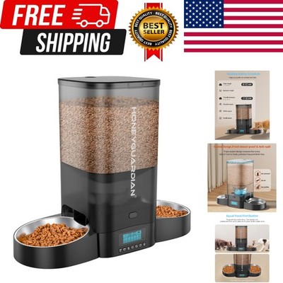 5L Automatic Cat Feeder for Two Cats, Cat Food Dispenser with Stainless Steel...