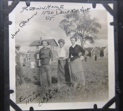 1910s B & W Photo Women Potato Sack Race & Men w Beer IDd Hesse Brown Utica NY