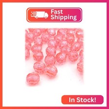 The Crafts Outlet 100pc Faceted Plastic Transparent Beads Round 12mm Salmon Oran